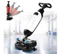 Fregadora de suelos portátil e inalámbrica con autonomía de 90 a 120 minutos y ancho de limpieza de 17 pulgadas; modelo de empuje para el hogar, oficinas, baños y pequeños espacios comerciales White