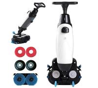 Fregadora-Secadora De Pisos Portátil Profesional Con Ancho De Limpieza De 17", 240 RPM, Mini Fregadora-Secadora De Pisos, Limpieza Eficiente, For Pisos De Madera, Baldosas Y Terrazo(Bianco)