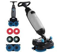 Fregadora-secadora De Pisos Profesional, 240RPM, Fregadora De Pisos Eléctrica Ligera, Ancho De Limpieza 17",Cepillos Giratorios Dobles, Cabezal Giratorio De 360°, Cobertura:1.200 M²/h(Grigio)