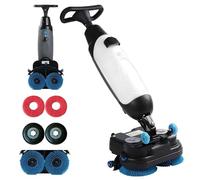 Fregadora-secadora De Pisos Profesional, 240RPM, Fregadora De Pisos Eléctrica Ligera, Ancho De Limpieza 17",Cepillos Giratorios Dobles, Cabezal Giratorio De 360°, Cobertura:1.200 M²/h(Bianco)