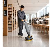 Fregadora-Secadora De Suelos Inalámbrica Comercial, Máquina De Limpieza De Suelos Seco Y Húmedo 3 En 1 Con Cepillos De Rodillo Dobles, Cabezal Giratorio De 360°,Para Suelos Duros, Hoteles Y Almacenes