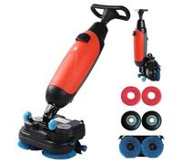Fregadora-secadora Profesional 17", Doble Cepillo Giratorio, 240 RPM, Cobertura 1.200 M²/h, Batería De Ion Litio Recargable Inalámbrica, For Suelos De Madera Y Baldosas