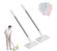 Fregona Antipolvo Desechable, Fregona Antipolvo Desechable con 4 Paños Reutilizables, Disposable Dust Mop with 4 Reusable Cloths, Wet&Dry(2PCS)