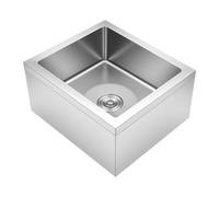 Fregona de acero inoxidable para uso pesado, lavabo moderno de vertido comercial, servicio de fregona utilidad para lavandería, taller, garaje, 55,88 x 48,26 x 28,5 cm