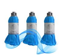 Fregona Microfibra BlancoPlata Tiras 100%|Pack 3 Unidades | Super Absorbente | Gran Poder de Secado | Resistente y Duradera | Rosca Universal | Doble acción por un Lado Limpia y por el Otro Seca