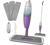 Fregona Mopa con Pulverizador - HOMSIER Spray Mop Fregona Microfibra con 3 Almohadilla Reutilizable y 550ml Botella, Mopas Spray Rotación de 360° para Limpieza Suelos Parquet Laminado Teja Madera
