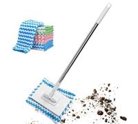 Fregona Plana - Escoba De Polvo | Cabeza De Rotación De 360° Y Mango Largo Para Limpieza De Suelos, Fregona Profesional Seca Y Mojado Para Mármol, Azulejos, Laminados Y
