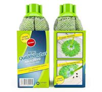 Fregona Quitamanchas Microfibra Doble Acción Limpieza Profunda Suelos Delicados Eliminación Manchas Huellas Salpicaduras Secado Rápido No Raya Alta Absorción Sistema Abanicoro (2 UNIDADES)