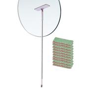 Fregona Seca para Polvo - Cabezal Giratorio Mango Largo con Paños - Mopa Plana con Almohadillas Lavables - para Casa Apartamento Cocina Baño Dormitorio Sala De Estar Suelo De Madera Laminado Ventana