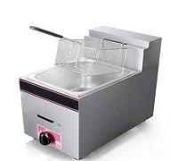 Freidora a Gas, 10L de Gran Capacidad, freidora Profesional de encimera, con cestas y Tapa extraíbles, Potencia de Fuego Ajustable, Acero Inoxidable, fácil de Limpiar