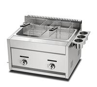Freidora a gas grande de 22 L, doble cesta, acero inoxidable, doble tanque, independiente, potencia de fuego ajustable, extraíble y lavable, para cocina casera y restaurante (Lgp 22 L individual)