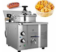 Freidora a Presión Eléctrica de Encimera 16L, Freidora a Alta Presión en Acero Inoxidable, Máquina Comercial con Temporizador para Pollo Frito, Snack Bars y Restaurantes (3000W)