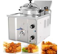 Freidora a Presión Eléctrica De Encimera 16L, Freidora De Aire a Presión Eléctrica Comercial De Acero Inox, Freidora a Presión Para Pollo Y Pescado Con Un Gran Tanque De Aceite Para Restaurantes