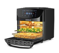 Freidora Aire Acekool Freidora sin Aceite 18L Horno de Aire Caliente con 10 Programas 1800W Freidora de Aire Caliente con Accesorios Panel LED Ventana Transparente Sin BPA Libro de Recetas Incluido
