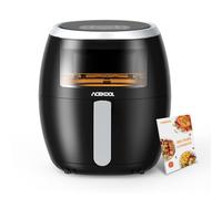 Freidora Aire Acekool Freidora sin Aceite 8L FT2 Panel LED Ventana Transparente Horno de Aire Caliente con 8 Programas 1800W Freidora de Aire Caliente Sin BPA Libro de Recetas Incluido (XX-Large)