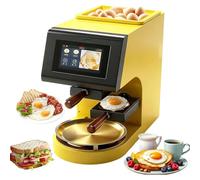 Freidora automática comercial de huevos, máquina for hacer tortillas de 4000 W con pantalla táctil y huevos autoseparados, 110 huevos/hora, separación automática de cáscaras, for restaurantes(Yellow)