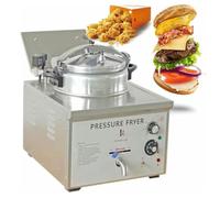 Freidora comercial de alta presión 16L,control temperatura 50-200°C | Estufa eléctrica for freír pollo,3000W,con tanque de aceite grande,freidora de acero inoxidable,for restaurante y hogar