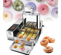 Freidora comercial de donas - Máquina automática con panel de control inteligente, grosor ajustable, tolva de 5,5 L, 1750 unidades/h para producción de alto volumen