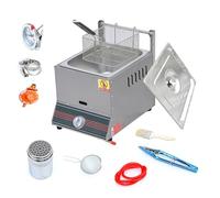 Freidora comercial de gas profesional, con tapa fácil de limpiar, tanque de 8L de pollo de acero inoxidable con canasta para restaurante, papas fritas, máquina de freír grasa de cocina de en