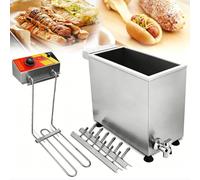 Freidora Comercial Eléctrica de Corn Dogs 25L de Acero Inoxidable Multi-función con 12 Ganchos para Camión de Comida/Mercado Nocturno