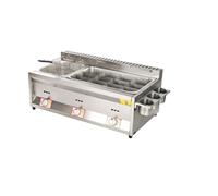Freidora comercial eléctrica de pavo con cesta grande encimera acero inoxidable engrosada for restaurantes y cafeterías Cocina Fácilmente Una Gran Variedad Alimentos(E)