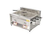 Freidora comercial eléctrica de pavo con cesta grande encimera acero inoxidable engrosada for restaurantes y cafeterías Cocina Fácilmente Una Gran Variedad Alimentos(M)