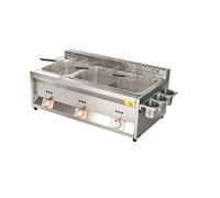 Freidora comercial eléctrica de pavo con cesta grande encimera acero inoxidable engrosada for restaurantes y cafeterías Cocina Fácilmente Una Gran Variedad Alimentos(F)