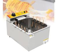 Freidora comercial para salchichas de maíz, máquina para freír queso coreano, salchichas, palitos de waffle y mozzarella, con 8 ganchos, freidora eléctrica para hacer salchichas de maíz