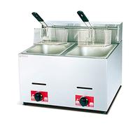 Freidora comercial Restaurante Gas profesional, propano de un solo cilindro/doble cilindro de mesa de acero inoxidable, mesa de cocción de estufa al aire libre con canasta para freír, poll