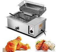 Freidora comercial S para el hogar con cesta, capacidad total de 12L 25L Tanque de grifo de acero inoxidable 3000W 4000W Para freír pollo, camarones, papas fritas, restaurante y más (12L, Es