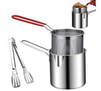 Freidora compacta, olla pequeña para freír, eficiente freidora de conservación de aceite de estilo japonés | Olla resistente al desgaste, utensilios de cocina para freír baquetas, mariscos secos,