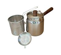 Freidora con cesta | Accesorios de acero inoxidable de doble pared con cesta y escurridor, para freidora, para cocinar patatas fritas de pescado y buñuelos y croquetas en casa