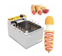 Freidora de acero inoxidable 12L, 1900 W freidora eléctrica comercial para restaurante, tienda, hogar