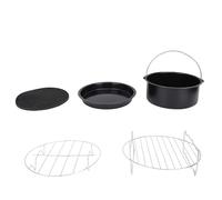Freidora de Acero Inoxidable 304, Bandeja para Pasteles, Bandeja para Pizza, Juego de Rejilla para Brochetas con Tapete de Silicona, Multifuncional para Hornear Pizza y Kebabs, Material de