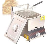 Freidora de acero inoxidable de 6 l/12 l, freidora a gas comercial, freidora de aceite de encimera para restaurante y hogar, freidora de aceite de encimera para restaurante y hogar, para pollo as