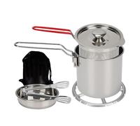 Freidora De Acero Inoxidable | Juego de 7 Piezas de Olla de Cocina de Acero Inoxidable - Freidora Compacta de 1.2 Litros con Cesta | para Cocina Hogar Acampadas Picnics Fiestas y Cocinar Pescado Pollo