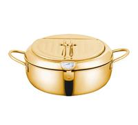 Freidora de acero inoxidable, olla de cocina, con cesta de y pinza | Freidora con drenaje de aceite para patatas fritas, patatas fritas, mariscos, hogar, apartamento, barbacoa, reunión, cocina