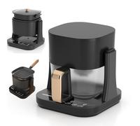 Freidora de aire 3 en 1 con horno de cristal, 1350 W, 5,5 L de capacidad, parrilla de 1,5 L, olla de 3 L, temperatura ajustable, temporizador, recipiente transparente y diseño compacto.