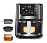 Freidora de Aire 7 L, SIL VER CREST 2200W, Freidora de Aire con 7 Menús Programados Y Modo Manual, Acero Inoxidable, Pantalla táctil, Apta para Lavavajillas, Freír, Hornear, Asar, Deshidratar