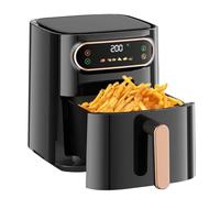 Freidora de Aire 7L 1350W Air Fryer Digital Horno Eléctrico para Freír Freidora sin Aceite Multifunción Panel de Control Digital Táctil Sistema de Circulación de Aire Rápido (Negro-7L)