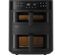Freidora de aire AEG AAFD11B, doble cajón independiente, 11L, 8 programas, negra