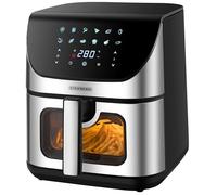 Freidora de aire caliente, 8 litros, 4 en 1, ventana de visualización, mini horno, barbacoa, hornear, deshidratar, freidora de aire caliente, freidora sin aceite, horno de aire caliente, freidora de