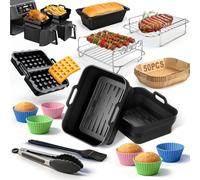 Freidora de aire caliente accesorio para Ninja Foodi Max Dual Zone AF400EU 9,5L/Cosori 8,5L 10L/Russell Hobbs 9L, accesorio para freidora Ninja Foodi Flexdrawer 10,4L AF500EU, molde plegable de