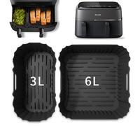 Freidora de aire caliente accesorio para Philips Dual Basket Airfryer 3000 Series, molde de silicona Airfryer Accesorios freidora de aire caliente para Phillips Airfryer 3000 Dual Basket Accesorios