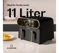 Freidora de aire caliente AuraAir Color Touch | 2 compartimentos | 11 L | 1700 W | 80 - 200 °C | 8 programas Klarstein