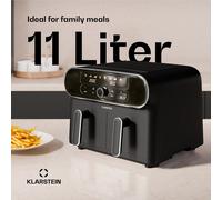 Freidora de aire caliente AuraAir Color Touch | 2 compartimentos | 11 L | 1700 W | 80 - 200 °C | 8 programas Klarstein