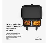 Freidora de aire caliente VitaFry Duo Skylight 7,6 litros 2 zonas de cocción 6 programas Klarstein