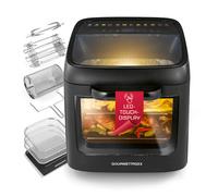 GOURMETmaxx Horno de convección con techo panorámico y ventana frontal 12,5 l | Freidora de aire caliente con 9 funciones | Airfryer, freidora y mini horno en 1 | para máx. 8 personas | Freidora de