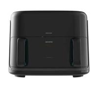 Cecotec Freidora de Aire 11 L Cecofry&Grill Smokin'Prime 11000 2800W | Cuatro Resistencias para Dorado Perfecto, Sabor de Parrilla en Carnes, Pared Divisoria Móvil, Convertible en una Sola Cubeta