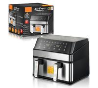 Freidora De Aire Con Dos Ollas, 9 L De Gran Capacidad, Multifuncional, Sin Aceite, Pantalla Táctil, Eléctrica For Uso Doméstico